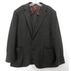 Ibiza Sport Coat 44 Blazer Wool Blend Herringbone Jacket Unstructured